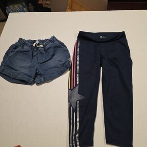 GapFit Blue Star Leggings Activewear M With Bonus Gap Shorts